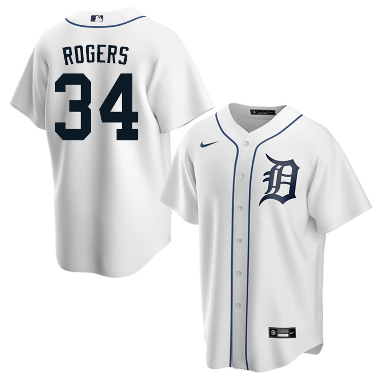 Nike Men #34 Jake Rogers Detroit Tigers Baseball Jerseys Sale-White